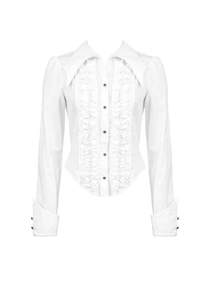 Lady Anabel White Ruffled Blouse - Image 2