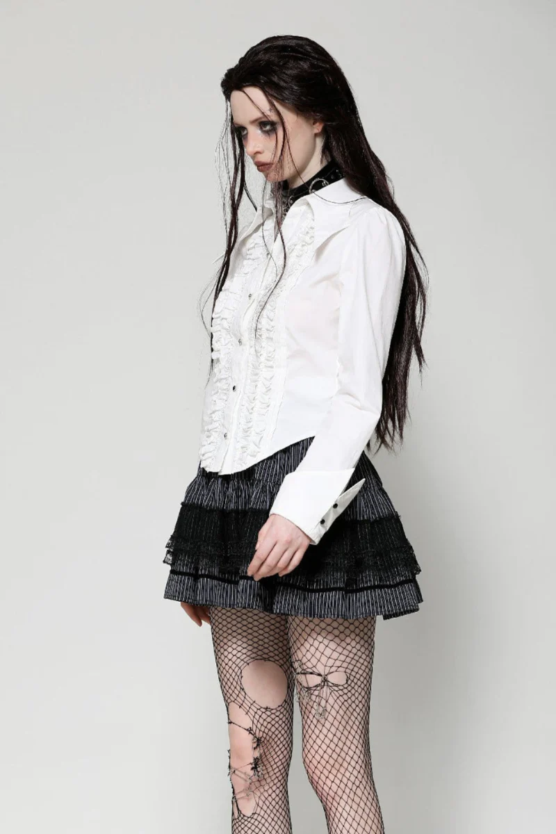 Lady Anabel White Ruffled Blouse - Image 3