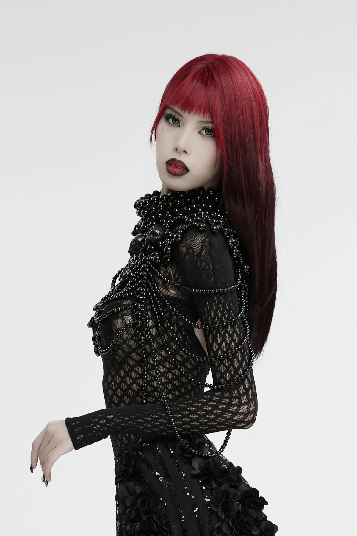 Lilith’s Chains – Black Beaded Gothic Harness - Image 3
