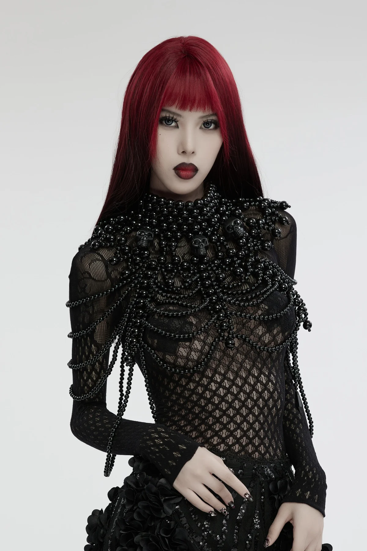 Lilith’s Chains – Black Beaded Gothic Harness - Image 4