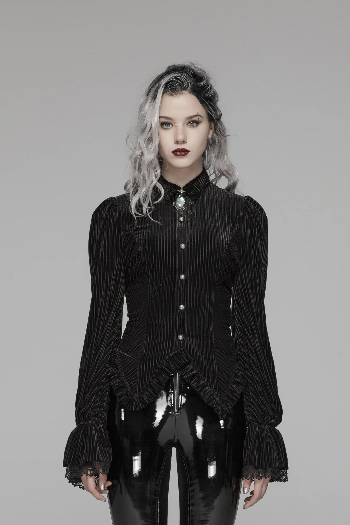 Baroness Valvelace Black Stripe Blouse