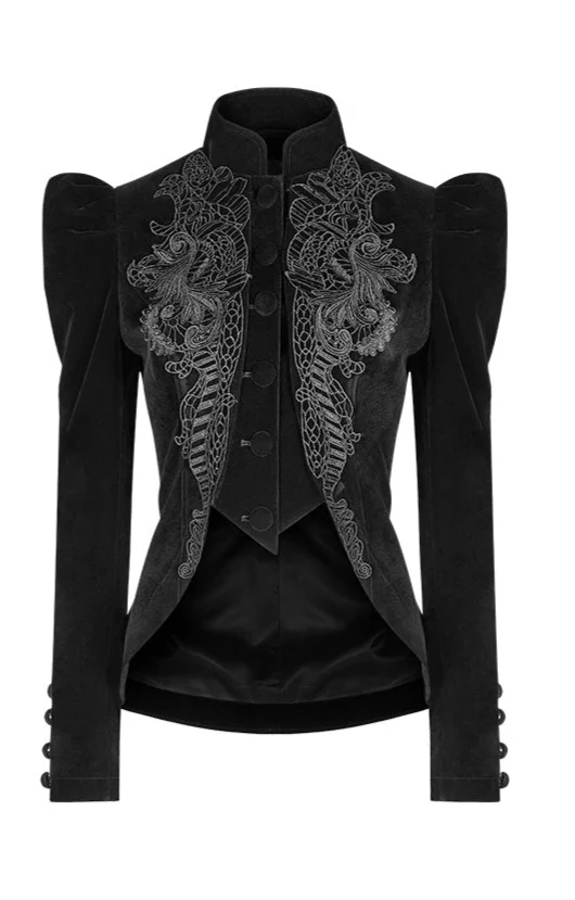 Nightshade Marquise – Black Velvet Gothic Jacket - Image 2