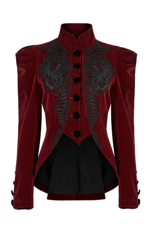 Bloodrose Marquise - Red Velvet Short Jacket - Image 2
