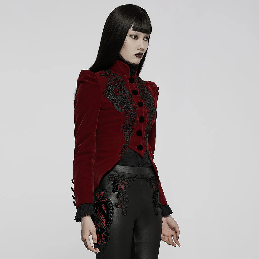 Bloodrose Marquise - Red Velvet Short Jacket - Image 4