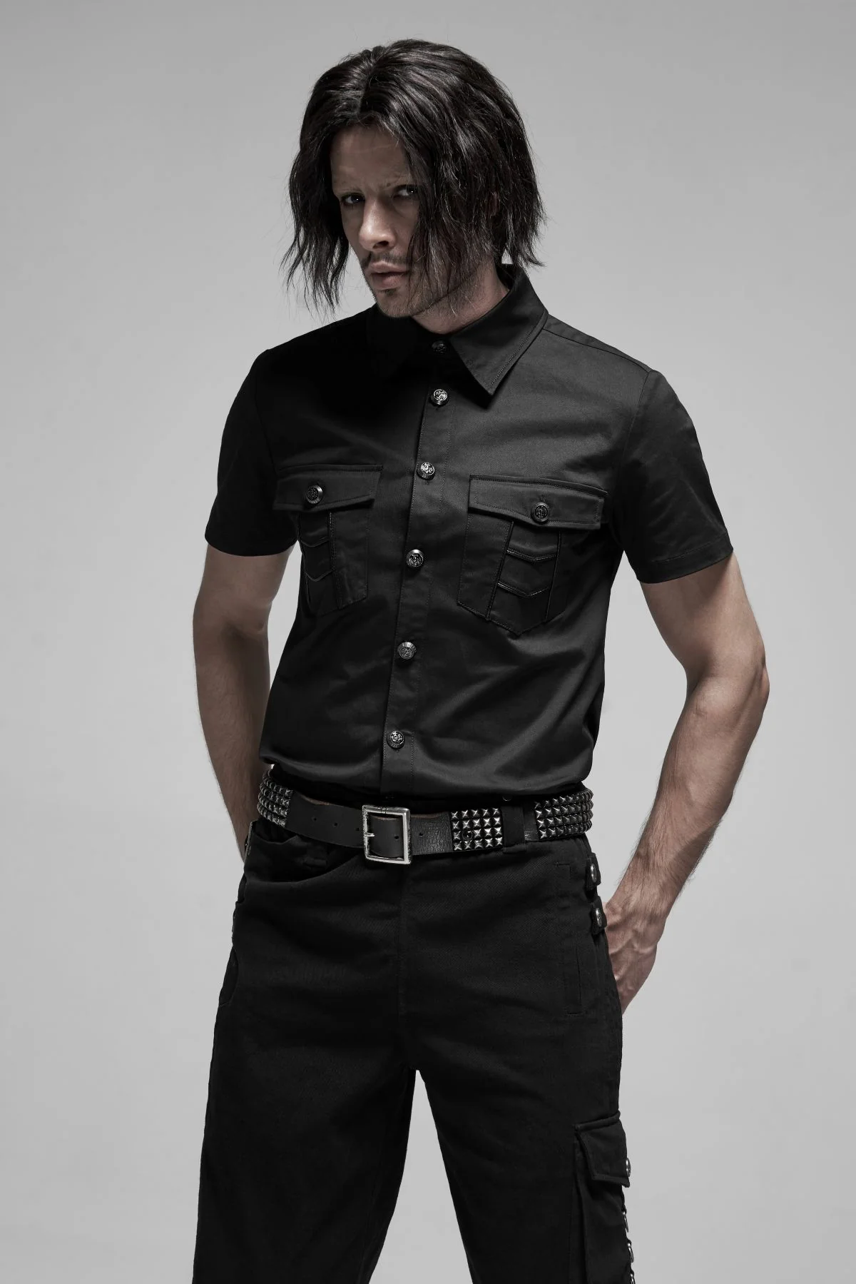 Classic Gothic Black Shirt - Image 3