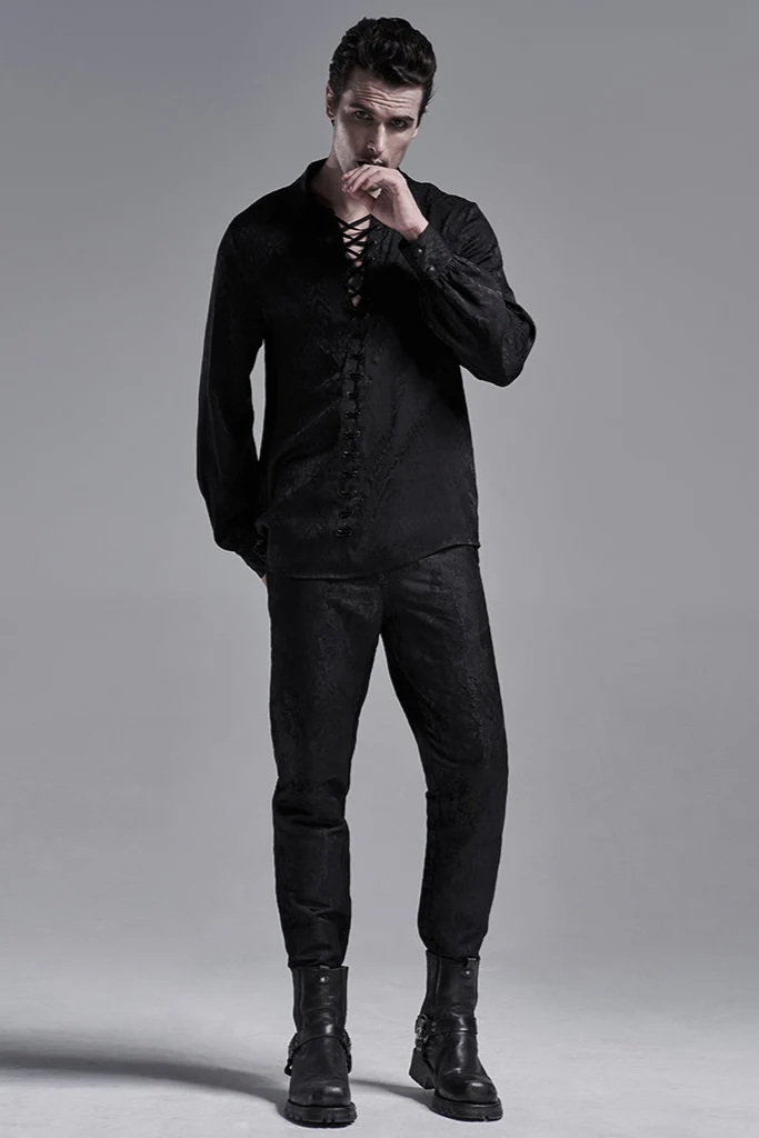 Black Jacquard Shirt - Image 4