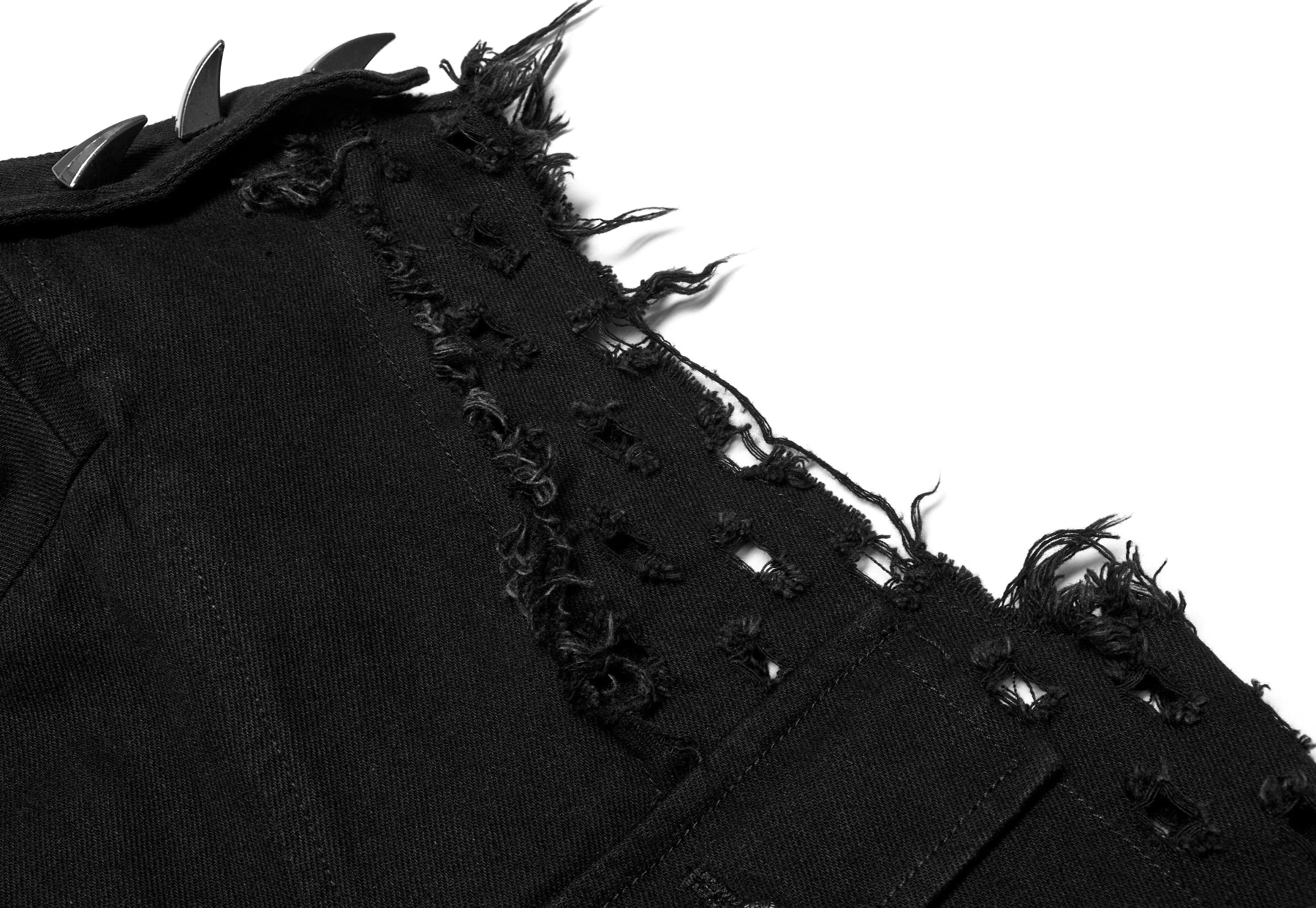 .Black Studded Sleeveless Longline Vest - Image 10