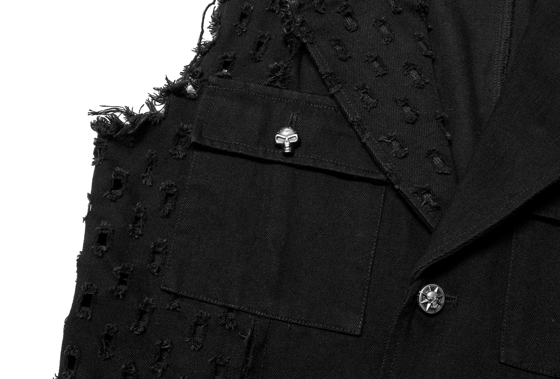 .Black Studded Sleeveless Longline Vest - Image 9