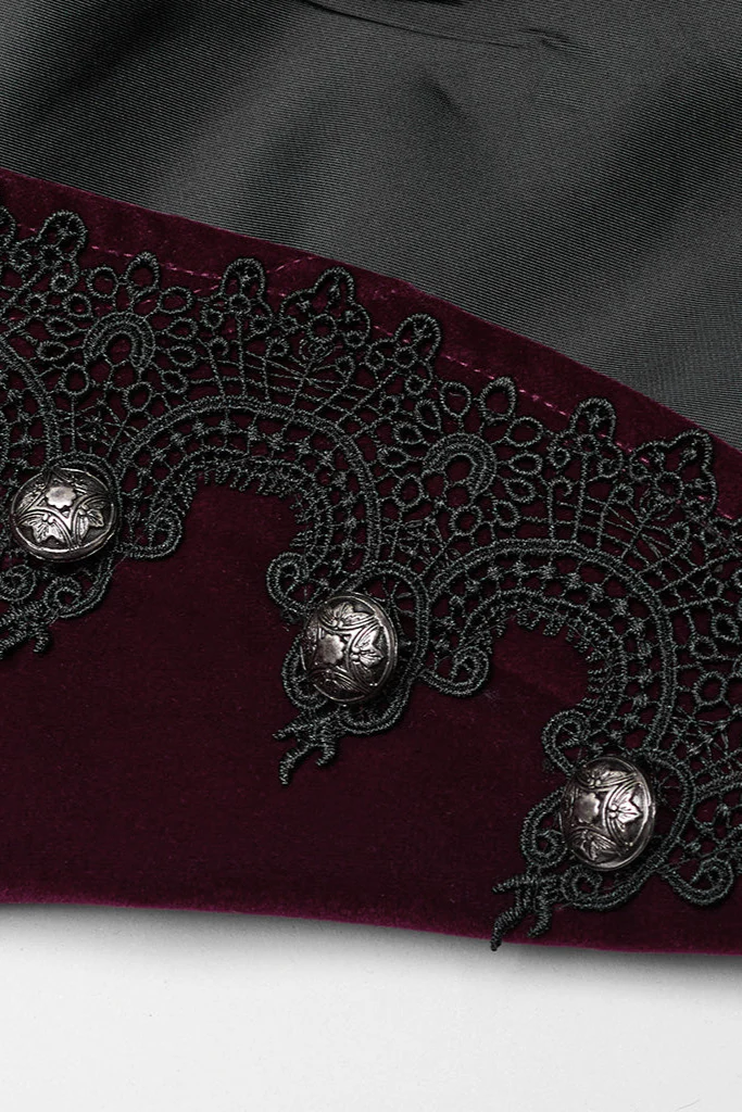 Baroness Deveraux Velvet Jacket in Burgundy - Image 9
